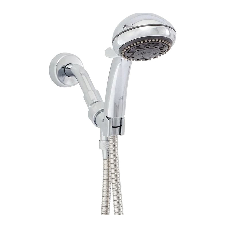 Champagne Massage Series AFP62C Showerhead, 2.5 gpm, 1/2 in Connection, 5-Spray Function, Plastic, 4 in Dia