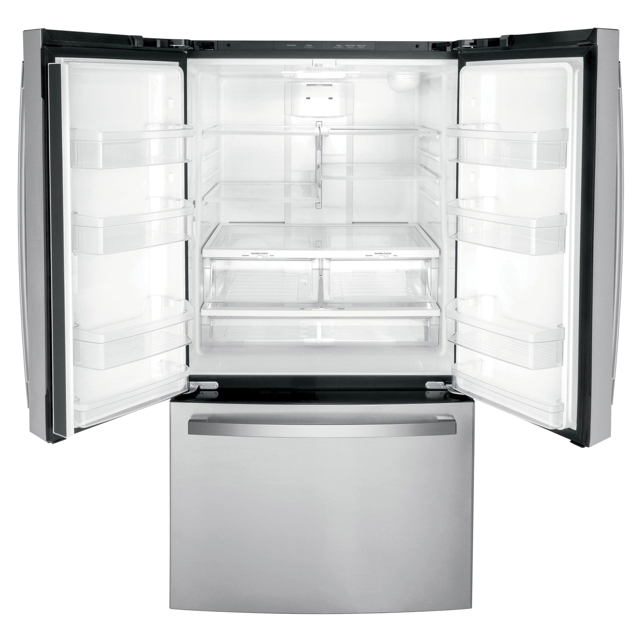 GE GNE27JYMFS French Door Refrigerator, 27 cu-ft Overall, 18.82 cu-ft Refrigerator, 8.17 cu-ft Freezer, 3-Door - 3