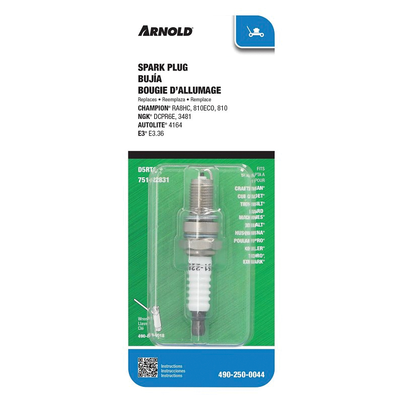 DPR5EA-9 Spark Plug, 0.35 in Fill Gap, 1.25 mm Pitch x 12 mm Dia Thread, 18 mm Hex, Copper/Nickel