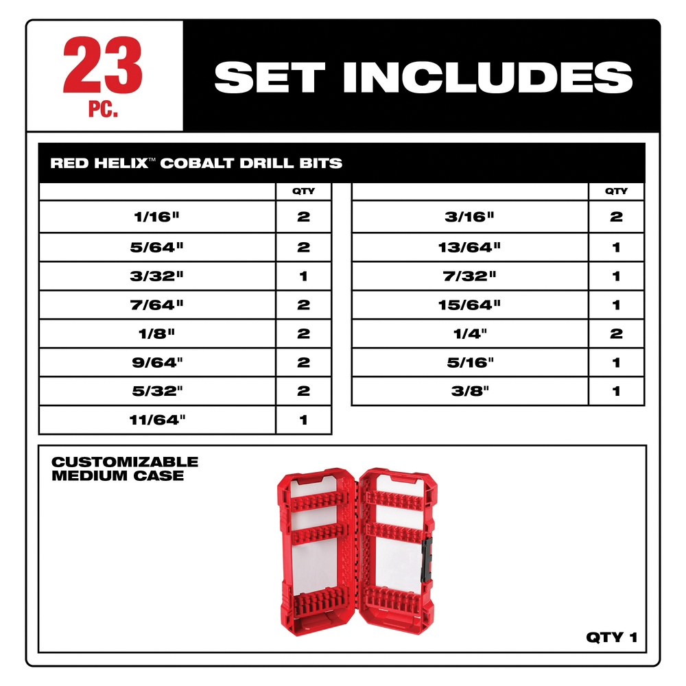 Milwaukee RED HELIX 48-89-2338 Drill Bit Set - 3
