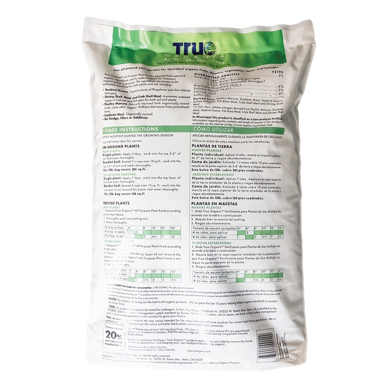 True ORGANIC R0055 All-Purpose Plant Food, 1 lb Bag, 5-4-5 N-P-K Ratio - 2