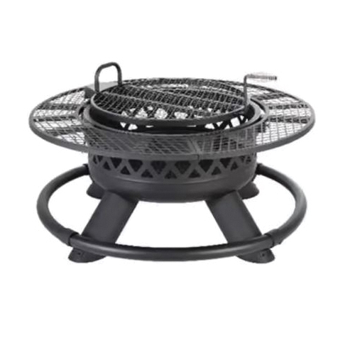 FT-86147 Ranch Wood Fire Pit, 47 in OAW, 47 in OAD, 33.66 in OAH, Round, Steel