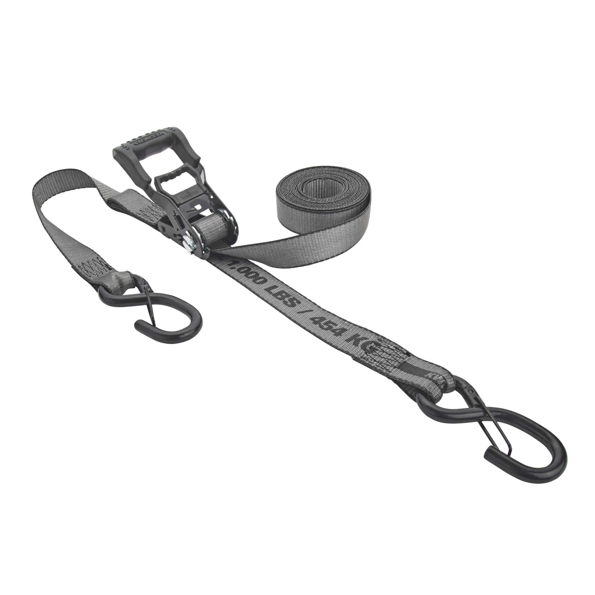 43571 Ratchet Tie-Down, 1-1/4 in W, 16 ft L, 1000 lb Working Load