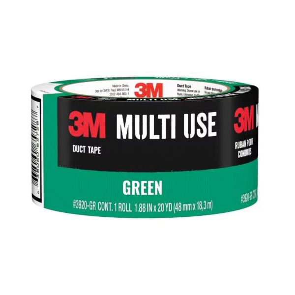 Multi Use Series 3920-GR Colored Duct Tape, 20 yd L, 1.88 in W, Green