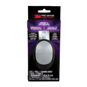 Comfort & Performance Series 463-000-TRI-4 Large Sanding Tool, 7 in L, 3.7 in W, 120 Grit, Medium