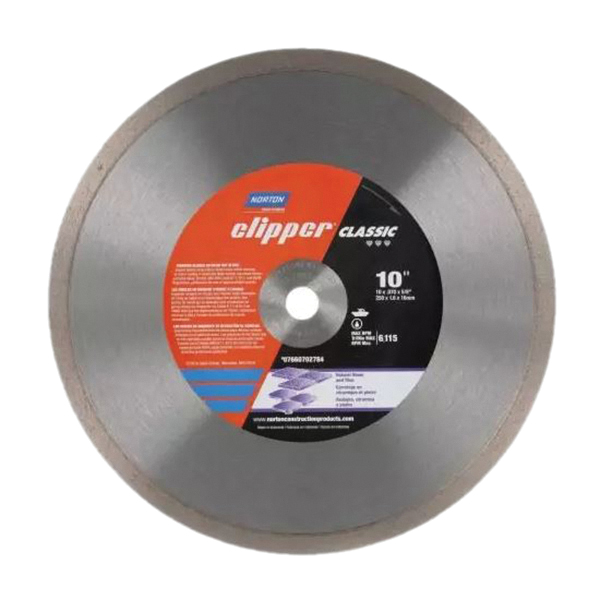 Clipper Classic 07660702784 Wet Continuous Rim Tile Blade, 10 in W, Diamond