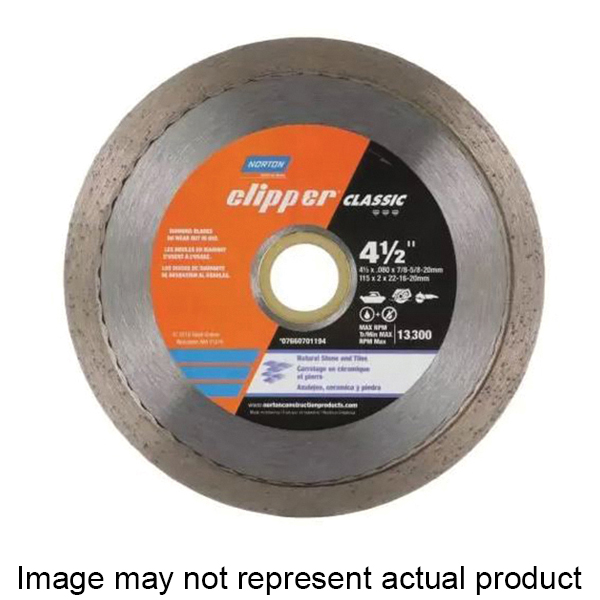 Clipper Classic 07660702788 Dry Continuous Rim Tile Blade, 7 in W, Diamond