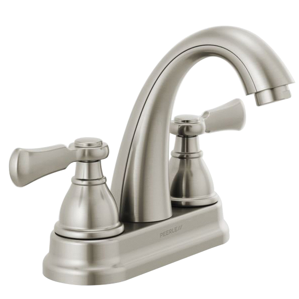 Elmhurst Series P2565LF-BN Centerset Bath Faucet, 1 gpm, 2-Handle, 3-Faucet Hole, Zinc, Brushed Nickel