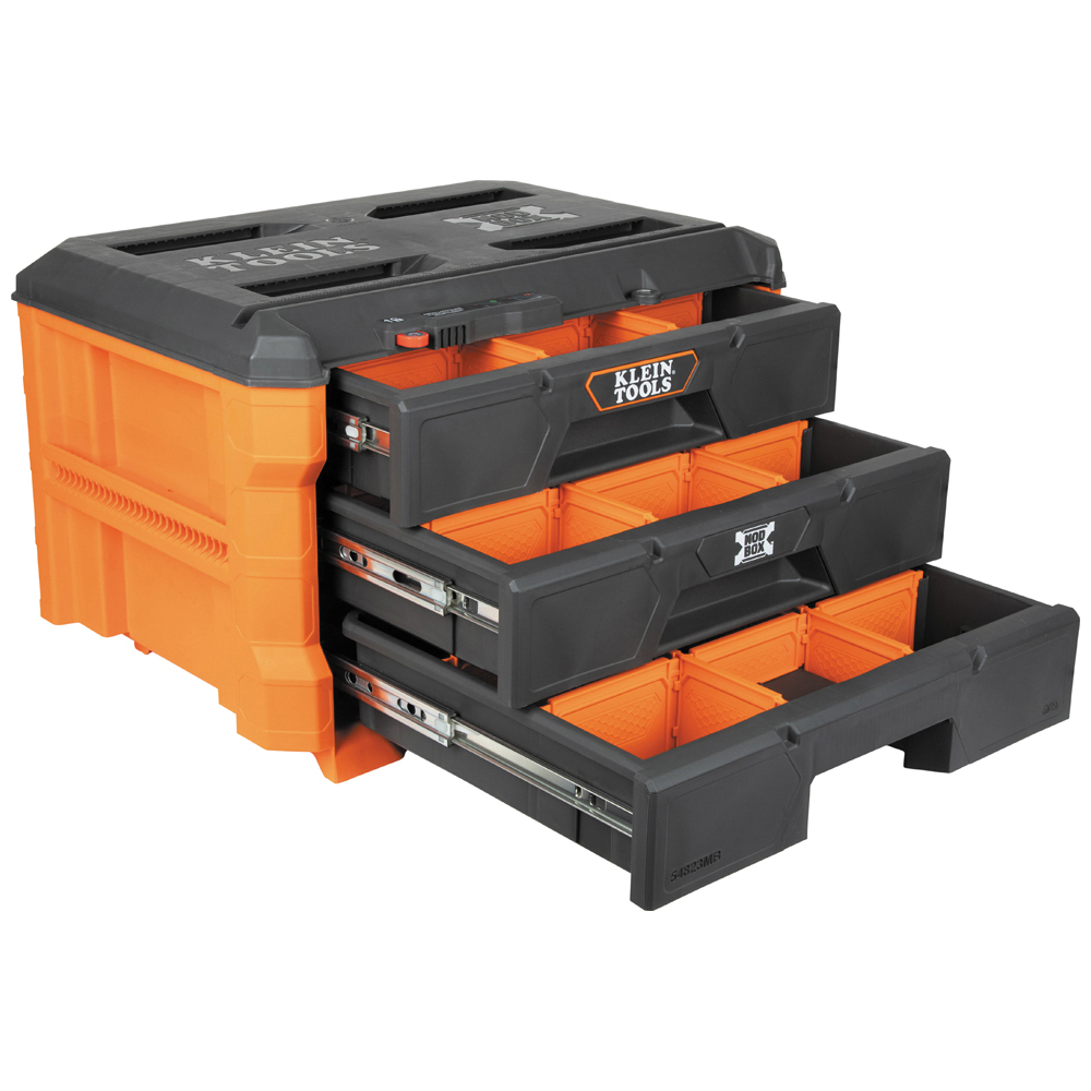 MODbox 54823MB Toolbox, 50 lb, 3-Drawer, Polymer, Orange, 22.3 in L x 16.4 in W x 14.4 in H Dimensions