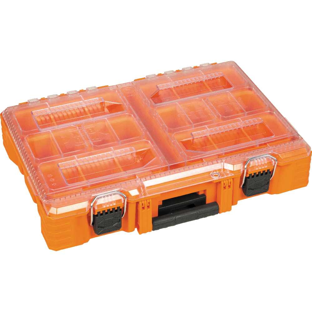 MODbox 54806MB Full Width Tall Component Box, 40 lb, 8-Compartment, Polymer, Orange