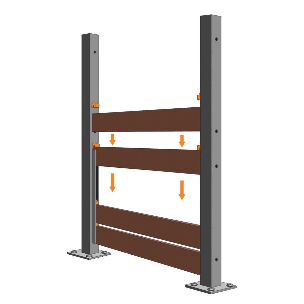 modinex ODSP24 Slat Fence Spacer, Polymer, Black - 2