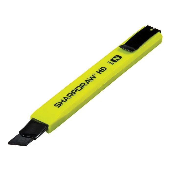 Carpenter Pencil w/Refill, CH Hanson, Sharp Draw, Heavy-Duty, Hi-Viz Green, 7-3/8 in L - 3