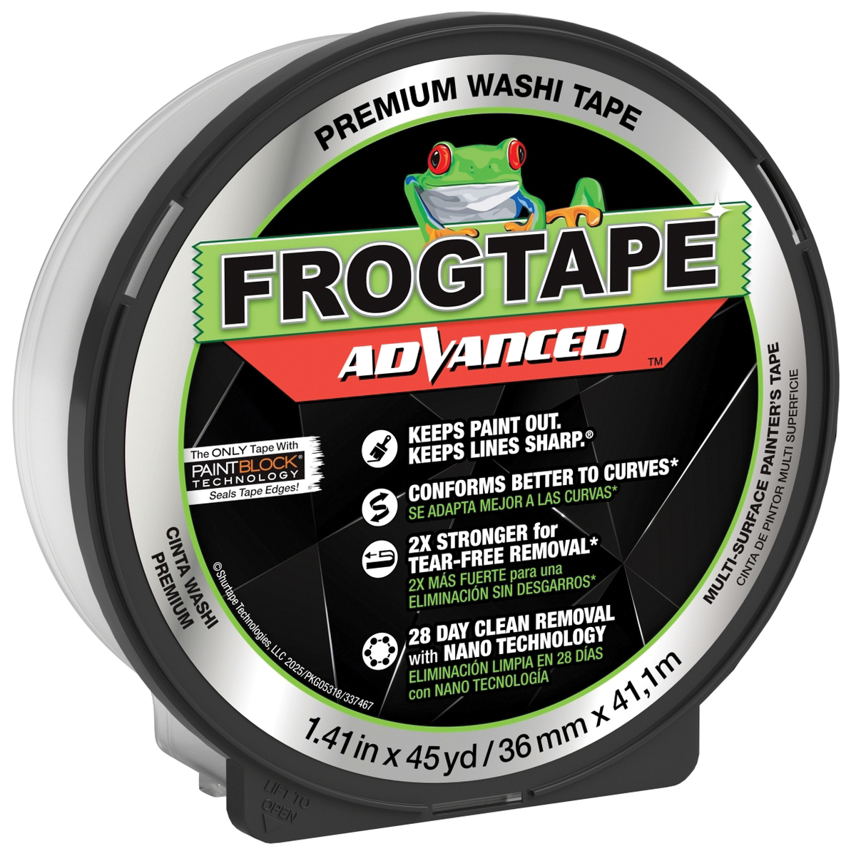243104 Medium Strength Painter's Tape, 45 yd L, 1.88 in W, Washi Paper Backing, Green