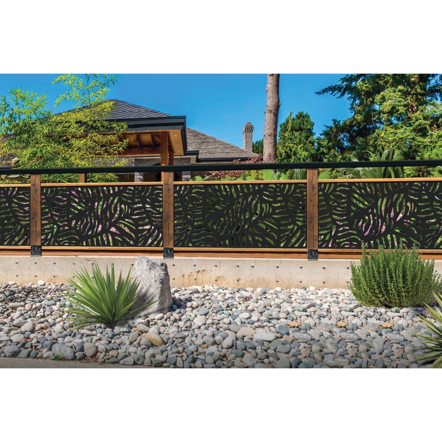 DESIGN VU Bahama Series DVU3604C Decorative Screen Panel, 5/16 in H, 36 in W, Exemplary Island Vibe Panel, Charcoal - 2