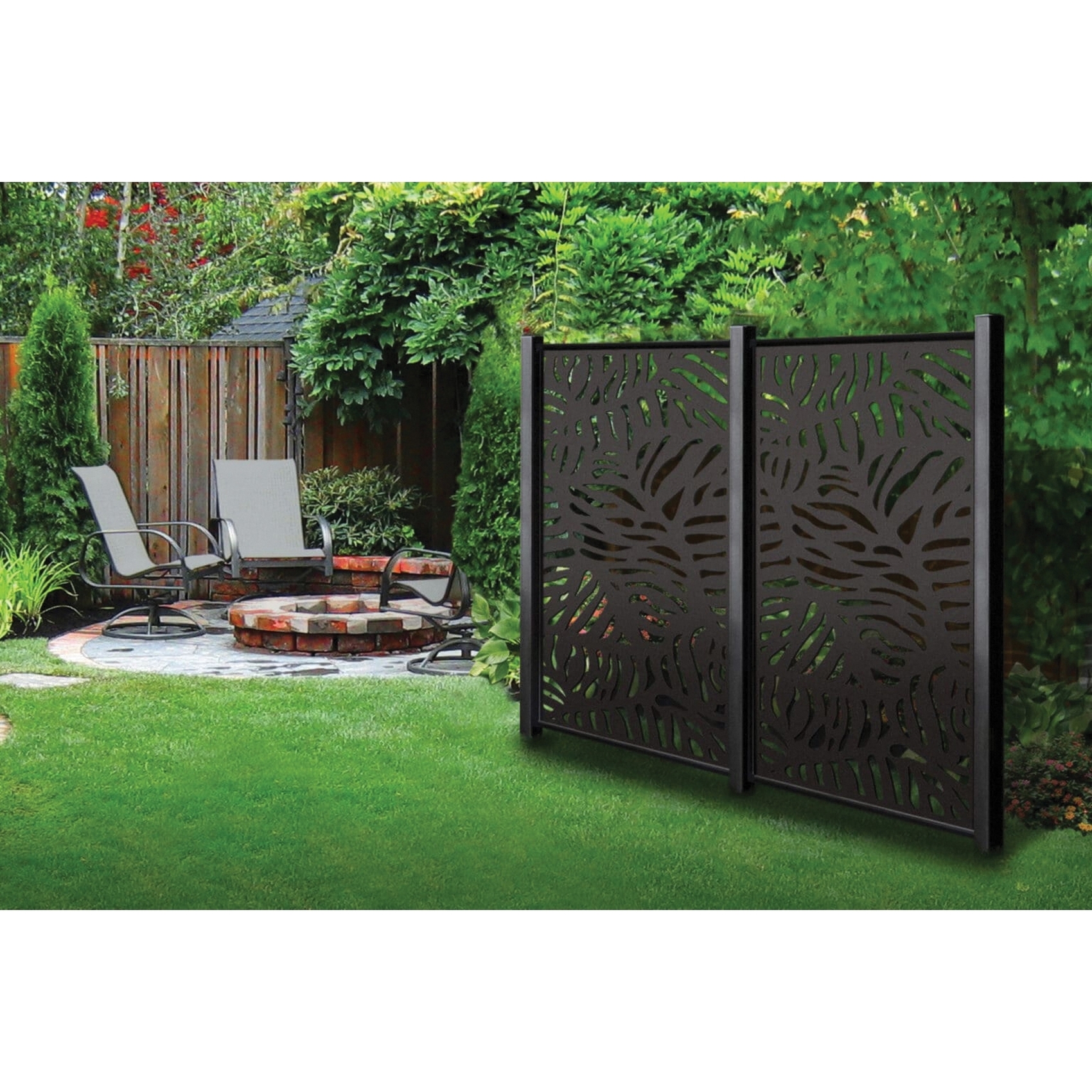 DESIGN VU Bahama Series DVU3604C Decorative Screen Panel, 5/16 in H, 36 in W, Exemplary Island Vibe Panel, Charcoal - 3