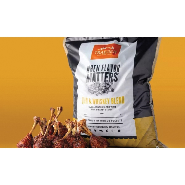 Traeger PEL418 Wood Pellet, Oak Hardwood/Whiskey Staves, 20 lb Bag - 5