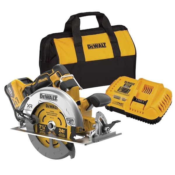 20V MAX XR DCS590WW1 Brushless Cordless Circular Saw, Battery Included, 20 V, 8 Ah, 7-1/4 in Dia Blade