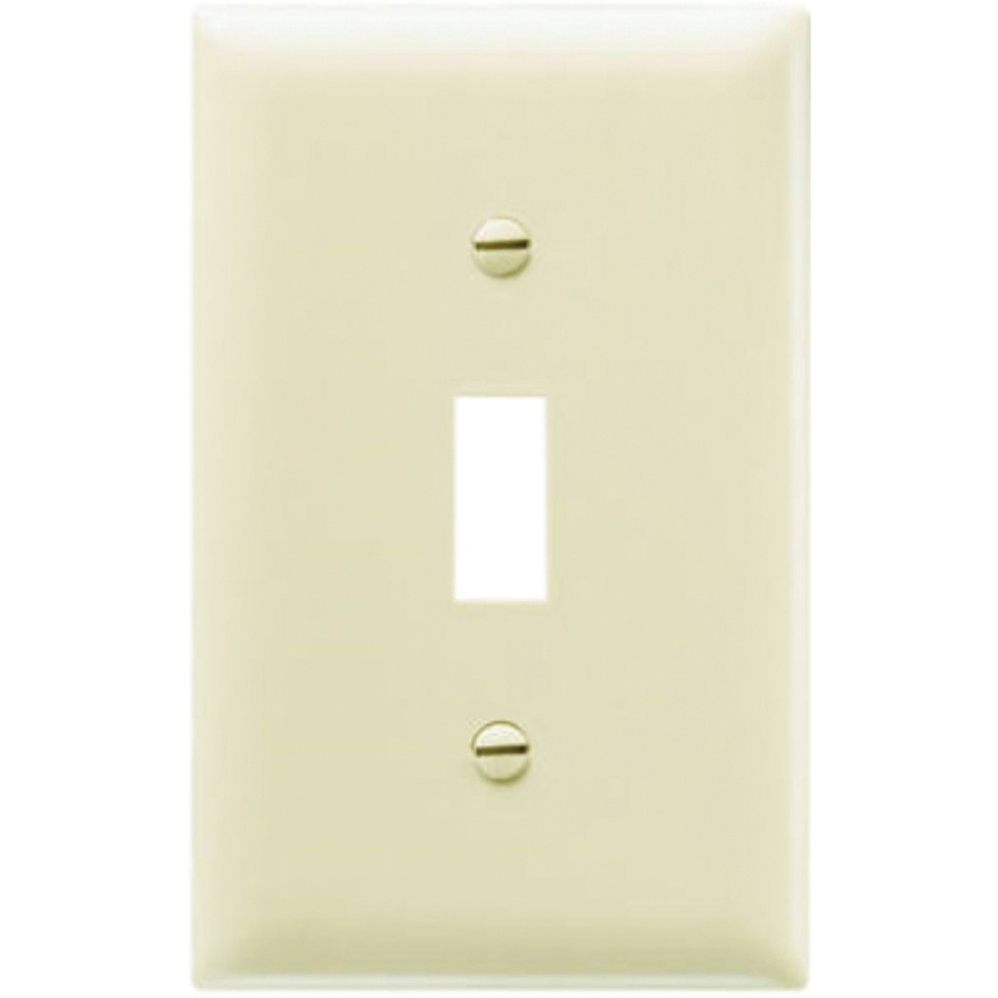 TP1ICC100 Switch Wallplate, 4.69 in L, 2.94 in W, 1-Gang, Nylon, Ivory