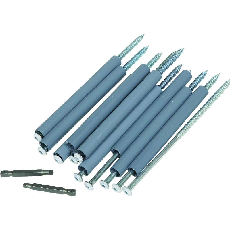 33047PKHP Gutter Screw with Ferrule, 7 in L, Hex, Slotted Drive, Steel, White, Galvanized