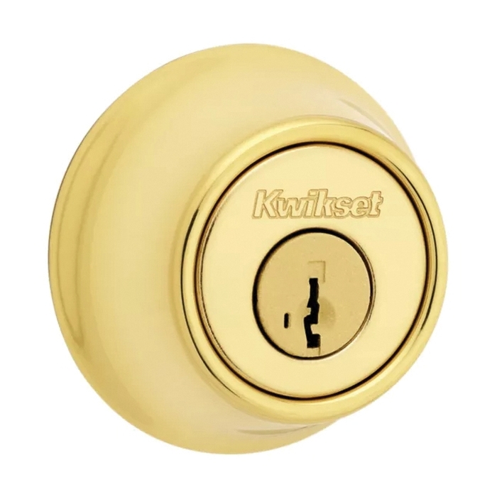 660 Series 6603SMTCPRCALK6 Deadbolt, 3 Grade, 1-Sided Key, Polished Brass, 2-3/8 to 2-3/4 in Backset, KW1 Keyway