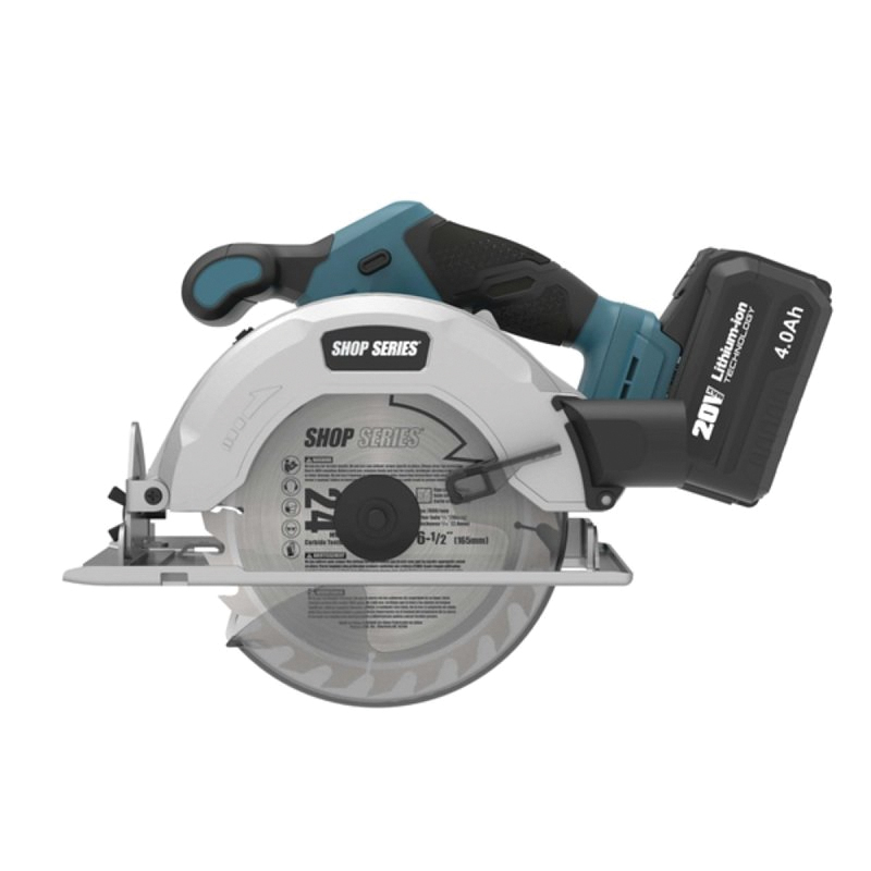 SS2827 Cordless Circular Saw, Battery Included, 20 V, 4 Ah, 6-1/2 in Dia Blade, 0 to 50 deg Bevel