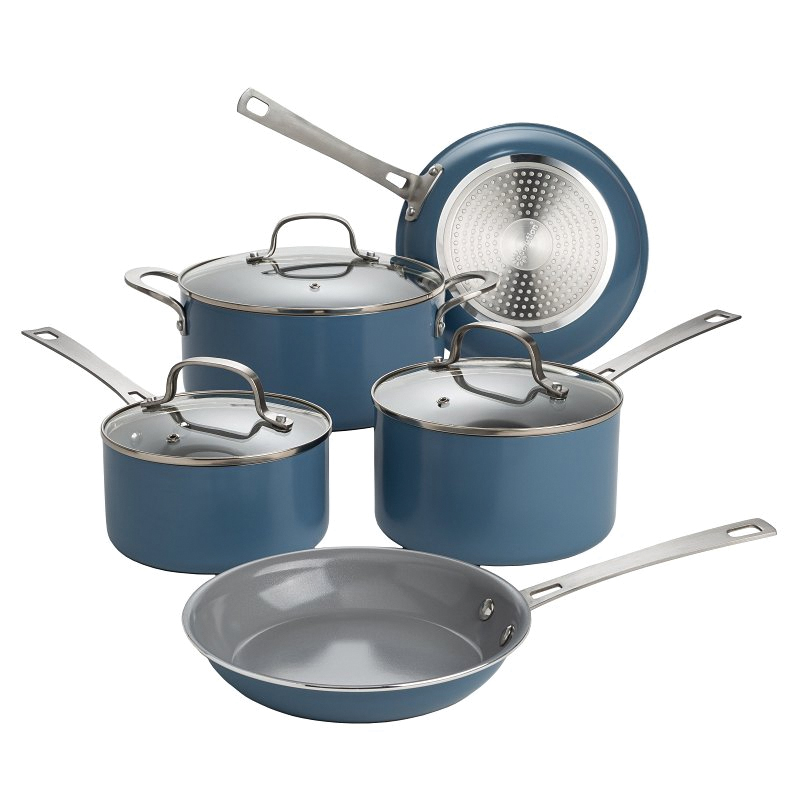 EL13044-AS Cookware Set, Ceramic, Dusty Blue