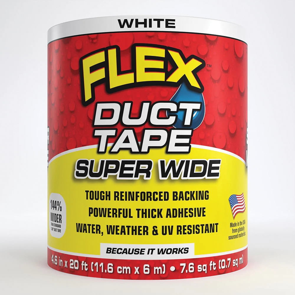 Super Wide DTWHTR4620 Duct Tape, 20 ft L, 4.6 in W, White