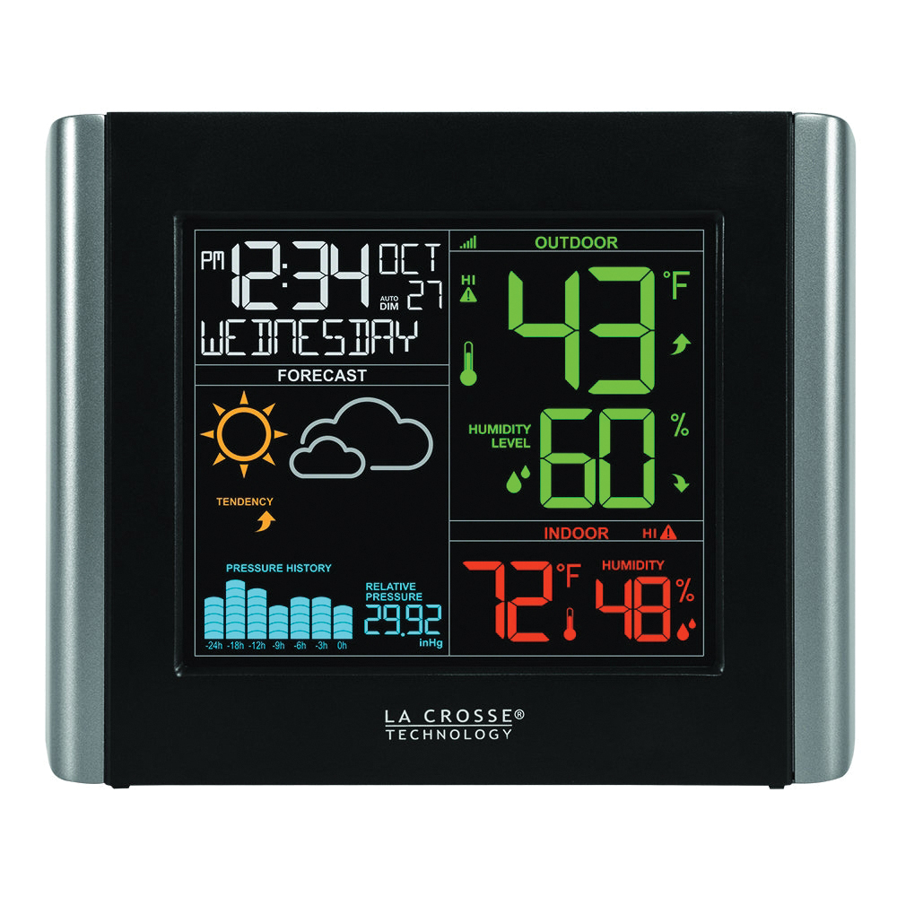 308-1416 Weather Station with Backlight and Barometric Pressure, Battery, 10 to 99 % Humidity Range