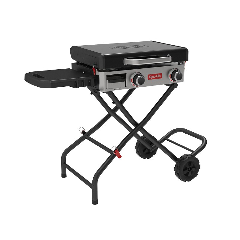 DGL350STTP Folding Griddle, 25,000 Btu, Liquid Propane, 2-Burner, Side Shelf Included: Yes