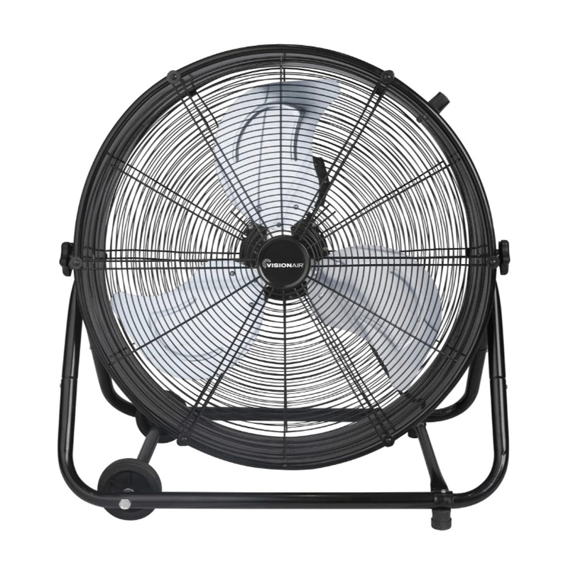 2VAFDRUM24 Heavy-Duty High-Velocity Tilting Drum Fan, 120 V, 24 in Dia Blade, 2-Speed, 6937 cfm Air