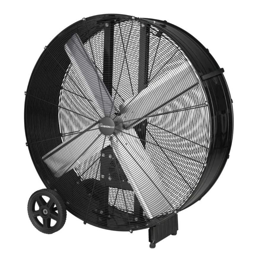 2VAFDRUMB42 Heavy-Duty High-Velocity Drum Fan, 120 V, 42 in Dia Blade, 2-Speed, 15,439 cfm Air