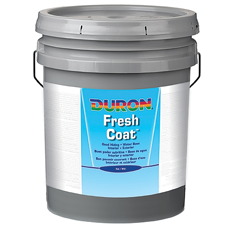 Duron DU30W0051-20 Paint, Water Base, Flat Sheen, White, 5 gal - 1