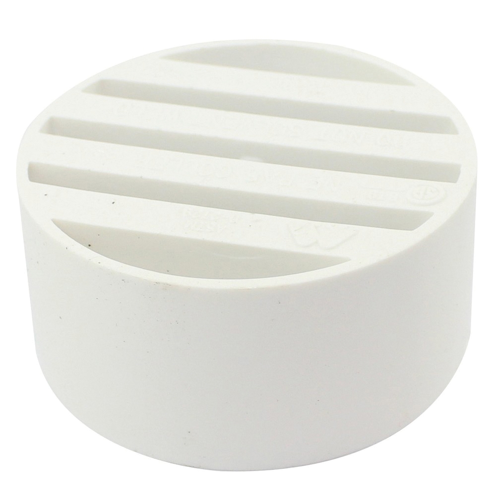 414254BC Sewer Drain Grate, 4 in D, PVC, White,