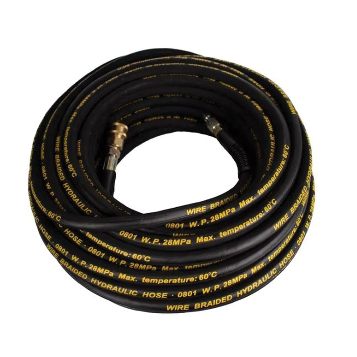 74991 Premium-Grade High-Pressure Washer Hose, 100 ft L, MNPT, Rubber