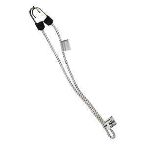 A06278Z Bungee Cord, 0.315 in Dia, 40 in L, Rubber/Steel, Black/White, Hook End