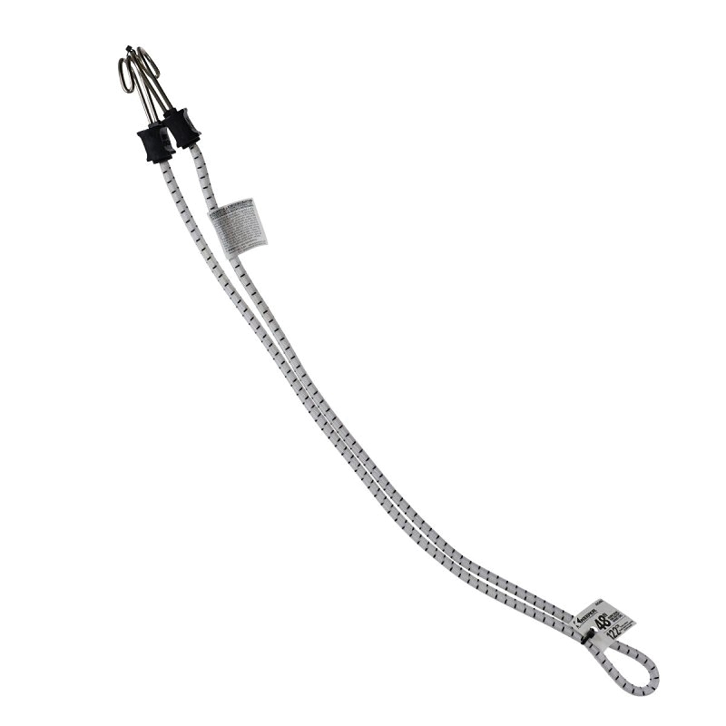 A06280Z Bungee Cord, 0.315 in Dia, 48 in L, Rubber/Steel, Black/White, Hook End
