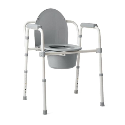G1-200RX1 3-in-1 Bedside Folding Commode, 14-1/2 in W Seat, White