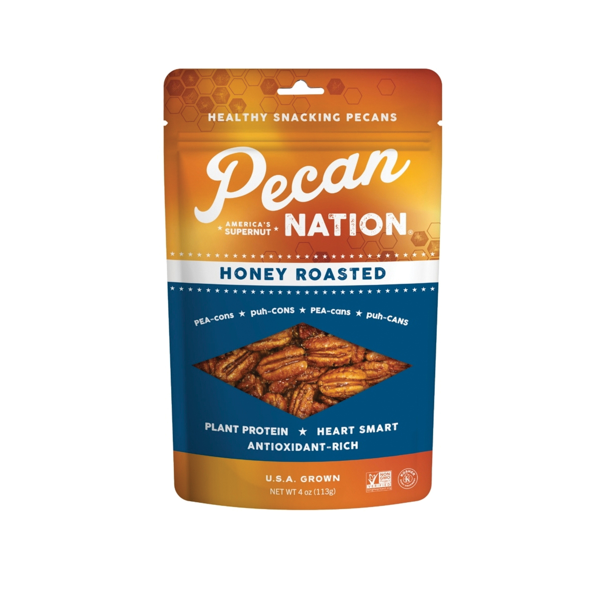 PNHR4.8 Honey Roasted Pecans, 4 oz Pouch