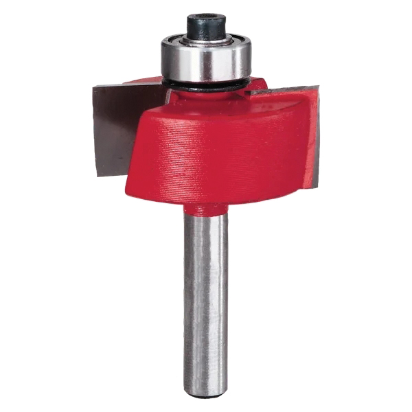 DR32100 Rabbeting Router Bit, 1-1/4 in Dia Cutter, 3/8 in L Cutting, 2 in OAL, 1/4 in Dia Shank, 2-Cutter