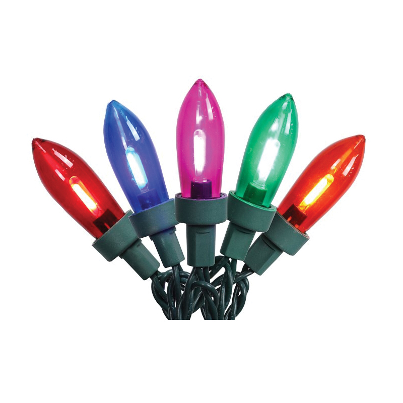 W11L2002 String Light, 120 V, 12.48 W, 50-Lamp, Multi-Color, 33.66 ft L