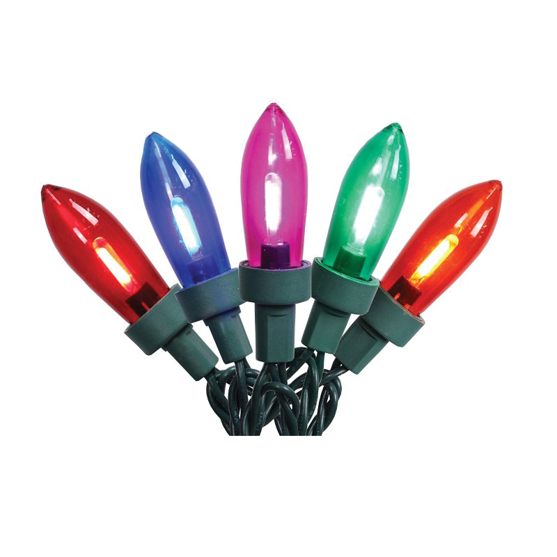 W11L2004 String Light, 120 V, 24.96 W, 100-Lamp, Multi-Color, 67 ft L