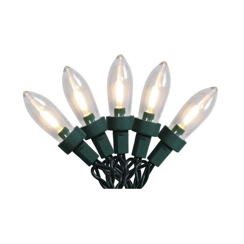 W11L2001 String Light, 120 V, 12.48 W, 50-Lamp, Transparent, Warm White, 33.66 ft L