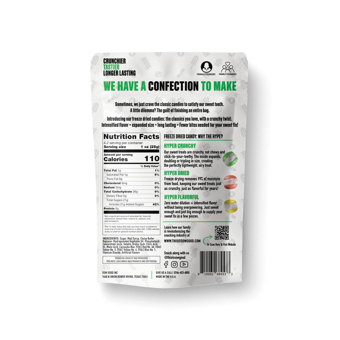 Sow Good 4533 Freeze Dried Candy, Sweet Bites, 4.2 oz Pouch - 2