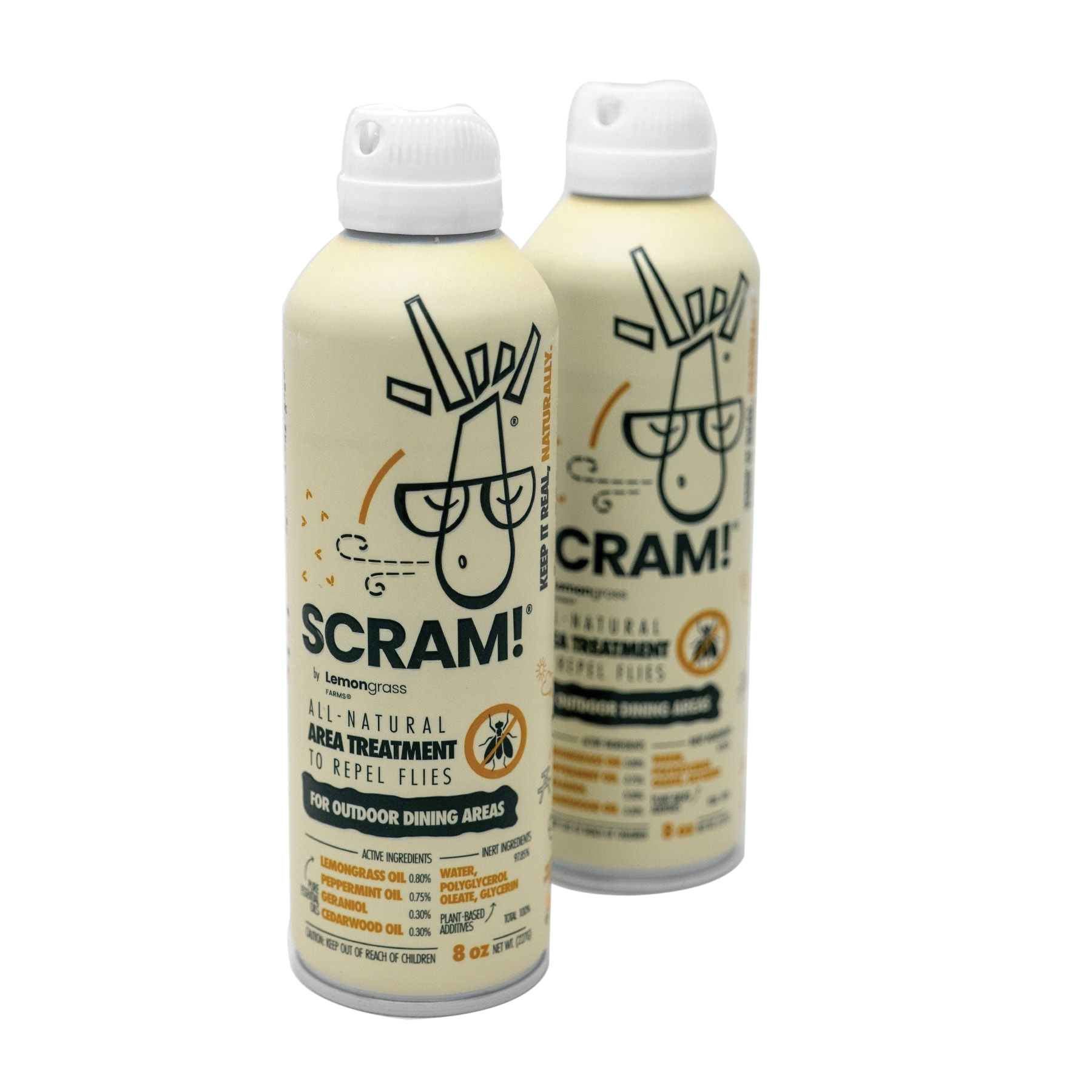 Lemongrass Farms SCRAM SRM-8 Natural Fly Repellent, 8 oz - 1