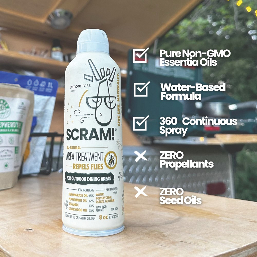 Lemongrass Farms SCRAM SRM-8 Natural Fly Repellent, 8 oz - 3