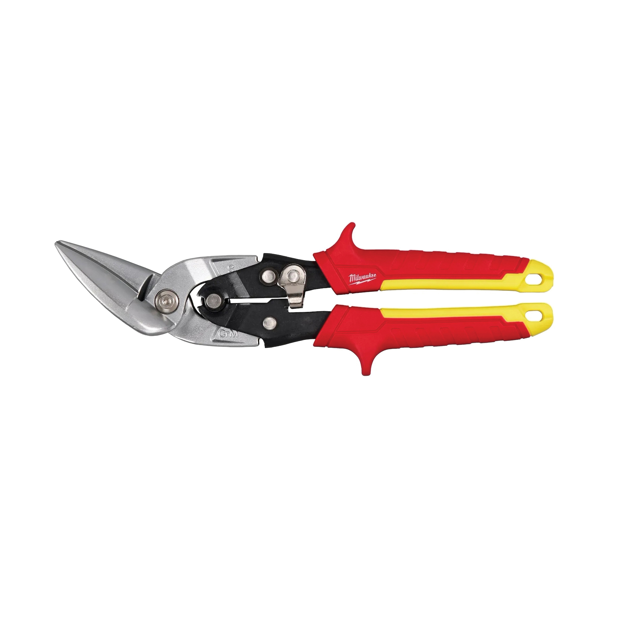 48-22-4562 Aviation Snip, 9-7/8 in OAL, 2 in L Cut, Offset, Serrated, Straight Cut, Forged Steel Blade