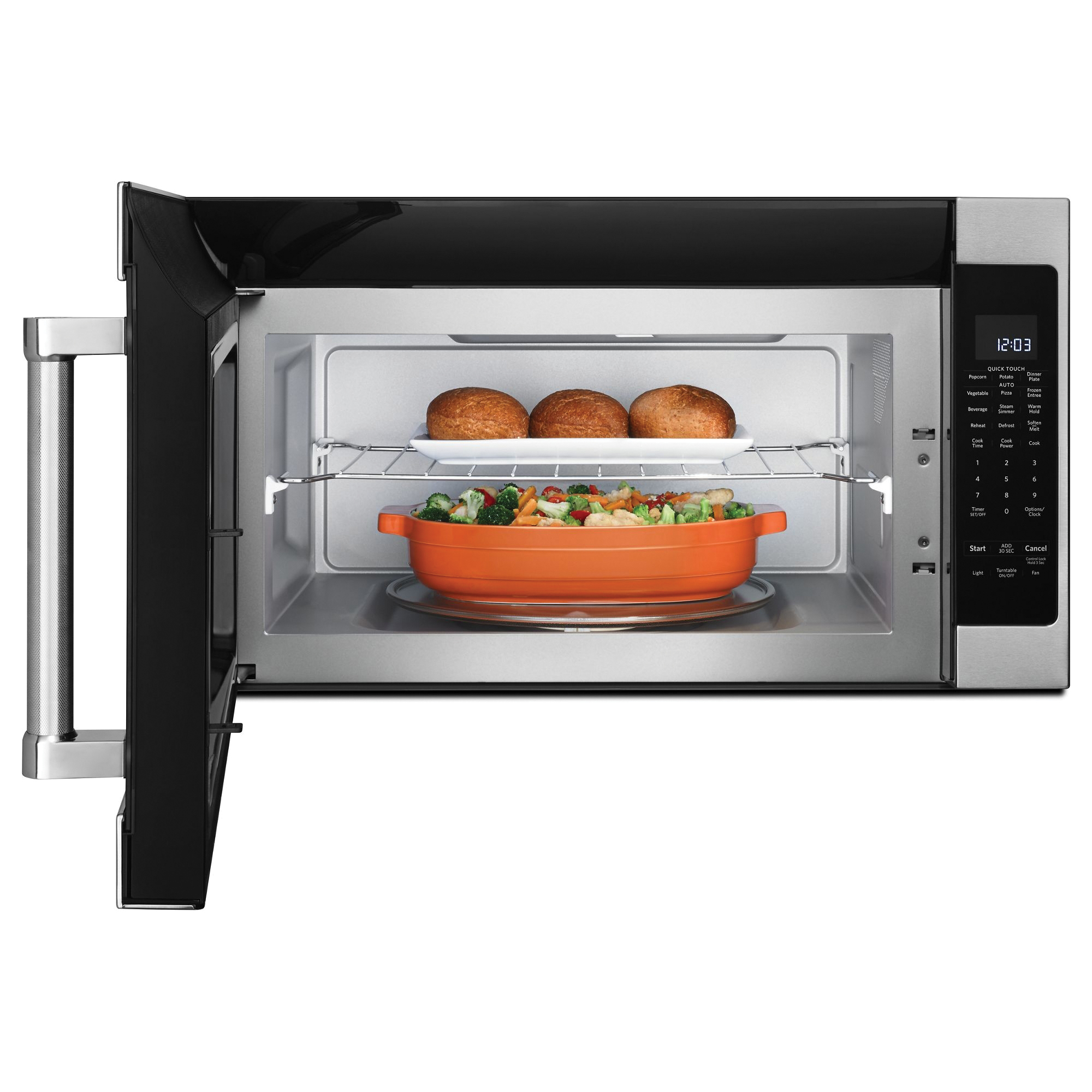 KitchenAid KMHS120EBS Over-the-Range Microwave, 2 cu-ft, 1000 W, Black Stainless Steel