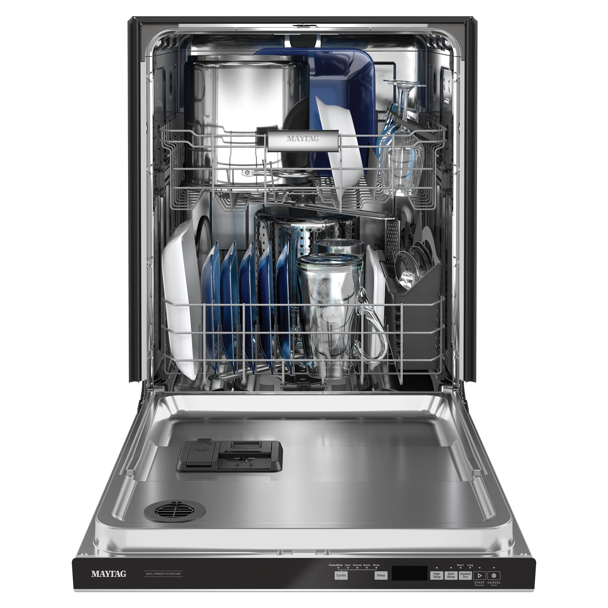 Maytag MDB7959SKZ Top Control Dishwasher, 5-Wash Cycle, Electronic Touch Control, Fingerprint-Resistant Stainless Steel