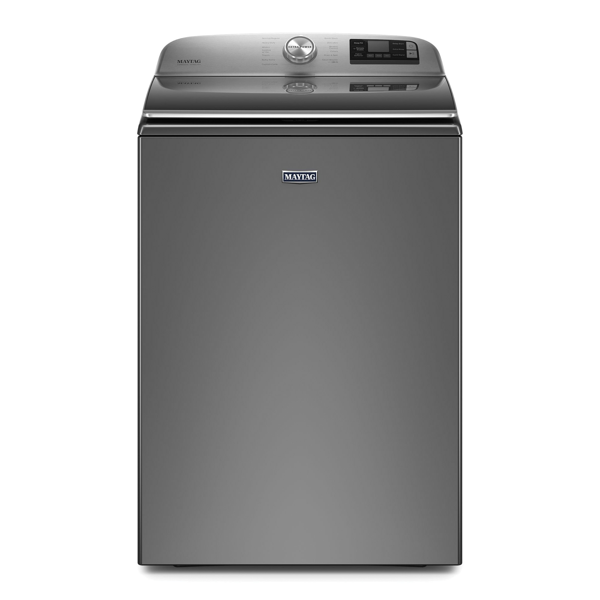 Maytag MVW7230HC Top Load Washer, 5.2 cu-ft, 120 VAC, Knob Control, Stainless Steel, Metallic Slate