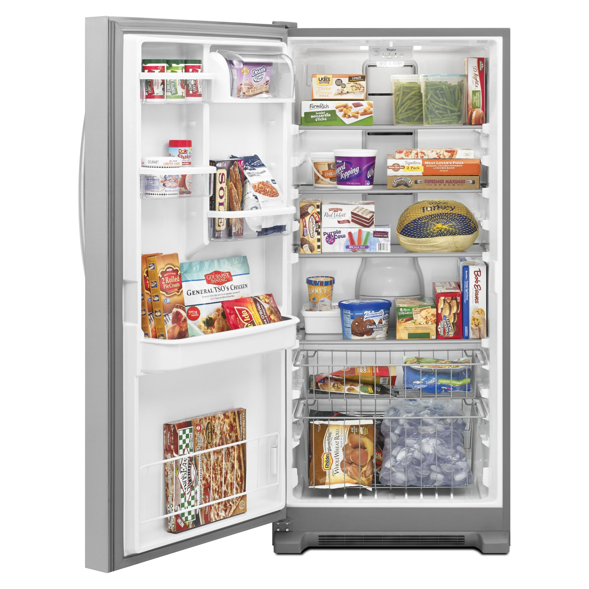 Whirlpool SideKicks Series WSZ57L18DM Free-Standing Upright Freezer, 18 cu-ft, 30-1/4 in W Exterior